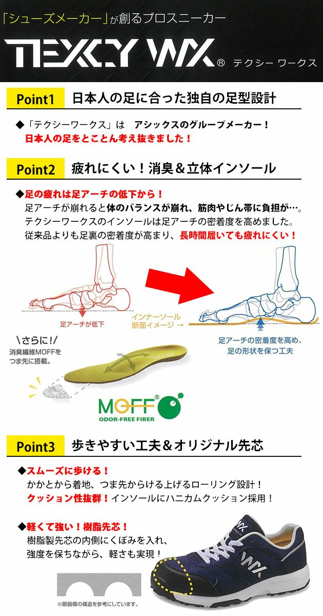 アシックス商事|安全靴|テクシーワークス WX-0003 WX-0003D