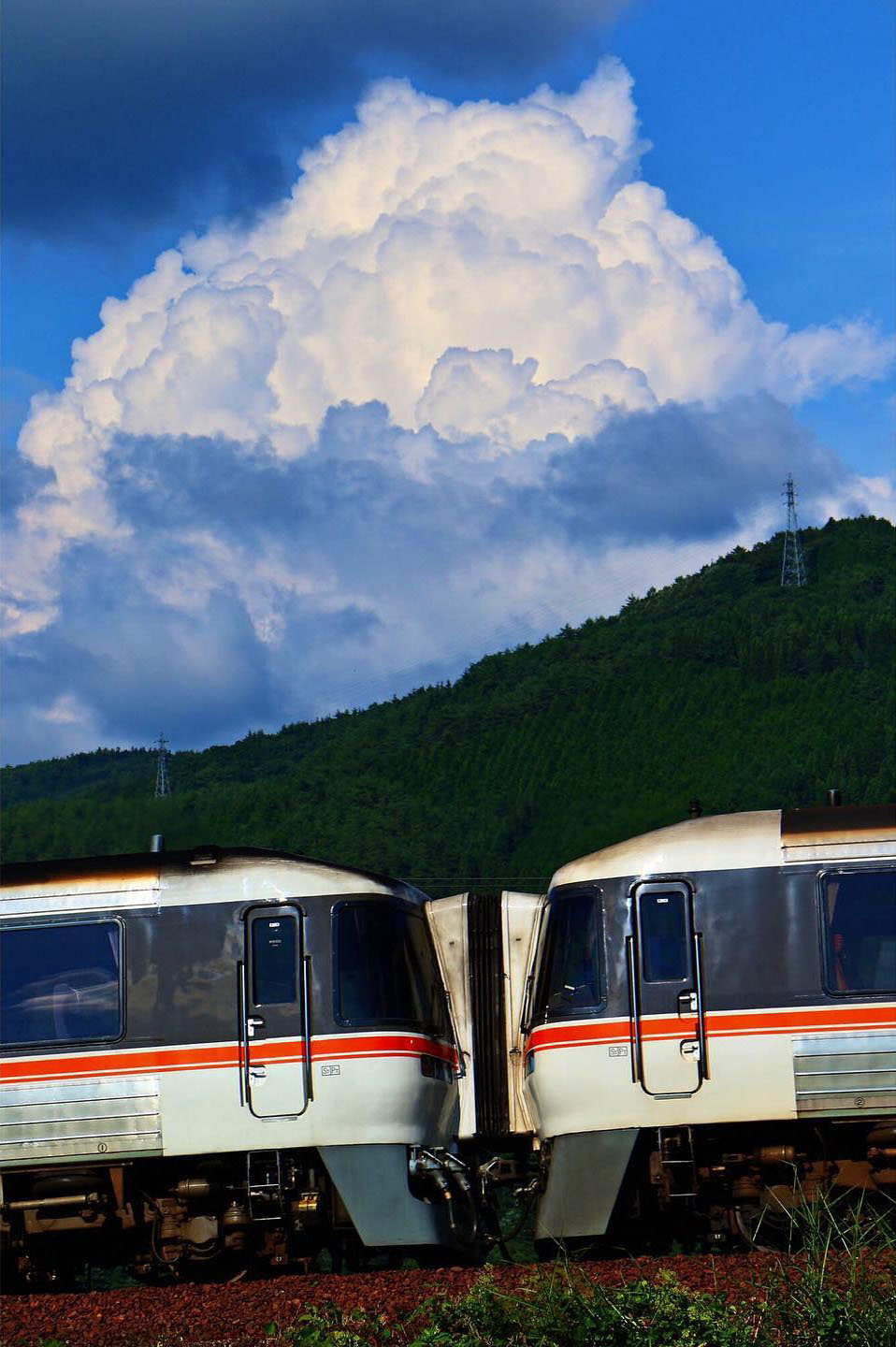 入道雲と特急ひだ