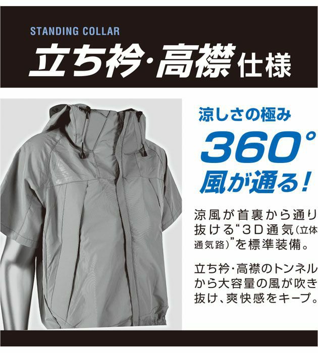 ATACK BASE|アタックベース|ファン付き空調作業服|作業着|The tough 空調風神服半袖ブルゾン 5545