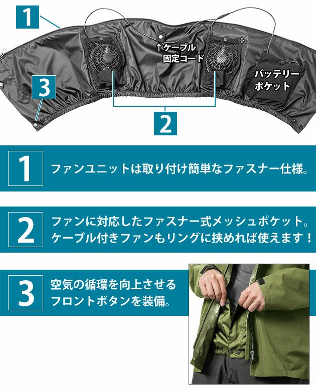 マック|空調レインウェア|サーモセイバー フォーシーズンレインスーツ AS-933 ファン付き空調作業着