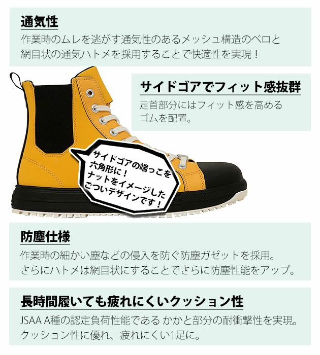 33701960・33701961・33701962 コンバース CONVERSE 安全靴 オールスターPS サイドゴアHI 2025年限定モデル
